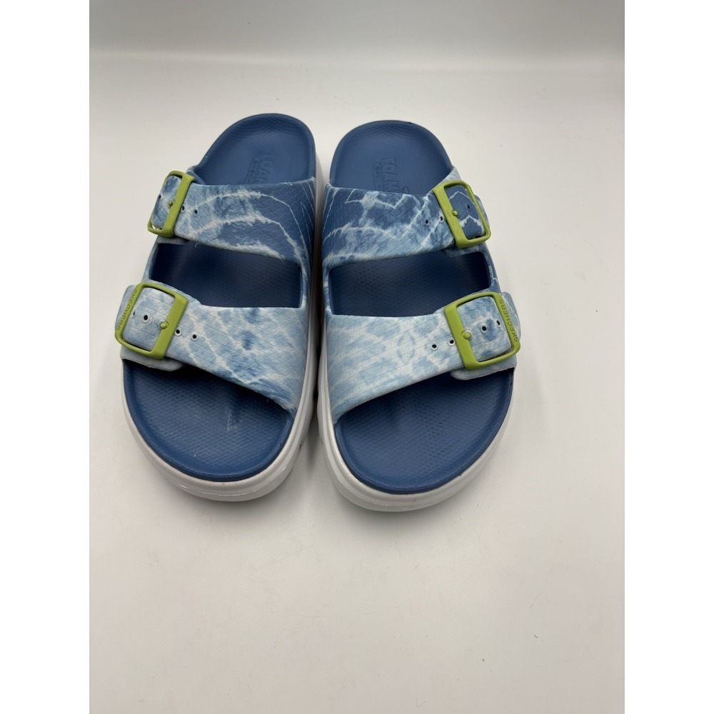 Skechers Foamies Women's Slide Sandals Blue/Green/White Marbled EVA US 9 EU 39 - Picture 3 of 13